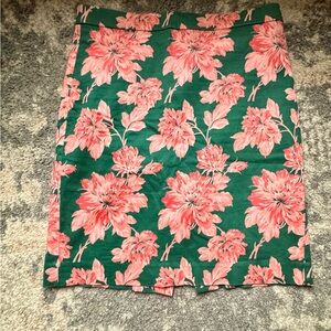 J. Crew Pink Floral Pencil Skirt